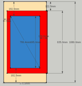 Coffee table bottom inner dimensions.
